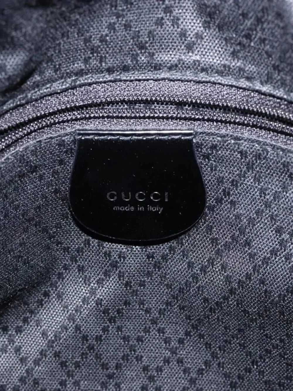 GUCCI Bamboo Hand Bag Nylon Black Silver 001 2123 1577 Auth ep9772